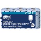 Ręcznik w roli Tork centralnego dozowania system Reflex midi, 2w. makulatura niebieski, 150m. 6 rolek/op,M4