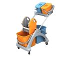 Wózek do sprzątania dwuwiadrowy z zamykanymi dodatkowymi dwoma wiaderkami Splast TSK-0014