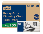 Czyściwo Tork włókninowe wielozadaniowe do trudnych zabrudzeń, biały, system W4,1w. 105 odcinków.