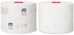 Ekstra miękki papier toaletowy Tork Mid-size, trzywarstwowy biały