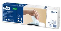 Ekstra miękkie białe serwetki dyspenserowe Tork Xpressnap® z dekorem, składane w 1/4