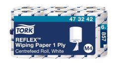 Ręcznik w roli Tork centalnego dozowania Reflex midi, 1 w., makulatura, biały, 300m. 6 rolek/op, system M4