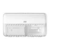 Dozownik Tork do papieru toaletowego na 2 małe konwencjonalne rolki, kolor biały, system T4