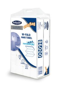 Ręcznik papierowy BulkySoft składany Luxury MEMBRANE PLUS typu W-Fold 3 warstwy, 20,5x 42 cm, kolor biały, celuloza, 1500 szt./op