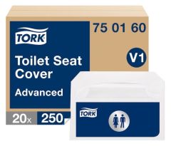 Nakładki sedesowe Tork Advanced, papierowe, białe 250 szt. system V1