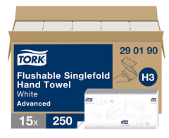 Ręcznik papierowy Tork Advanced łatworozpuszczalny  ZZ, 2w. biały, celuloza, 3750 szt./kart.(15X250)H3