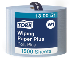 Czyściwo papierowe wielozadaniowe do średnich zabrudzeń, niebieskie celuloza+makulatura, 2w 510m, system W1