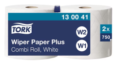 Czyściwo Tork papierowe wielozadaniowe do średnich zabrudzeń, białe celuloza+ makulatura, 2w 255m, 2 role/op. system W1/W2