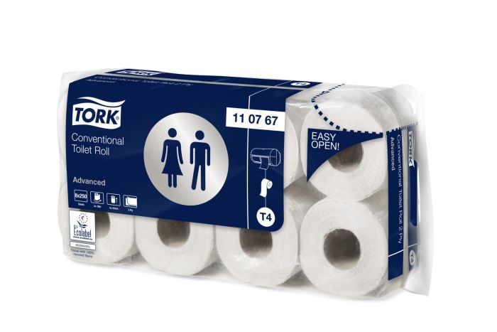 Papier toaletowy w rolce konwencjonalnej, Tork Advanced biały
