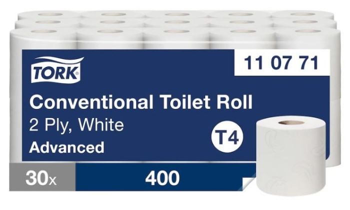 Papier toaletowy Tork Advanced. 2w. biały, makulatura, 48m. 30 rolek/op, system T4