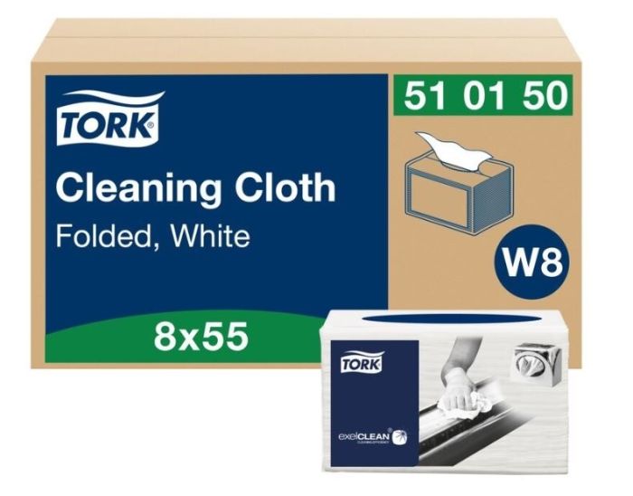 Czyściwo Tork włókninowe wielozadaniowe, białe, 1w 55szt system Small Pack W8