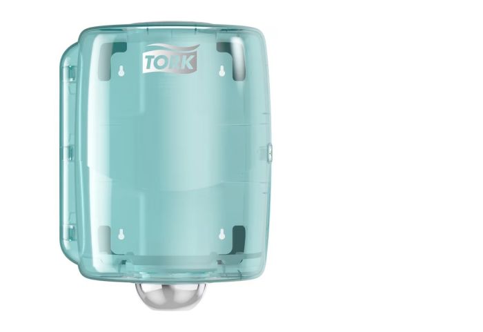 Dozownik Tork do czyściw w roli ścienny, biało-turkusowy, system W2