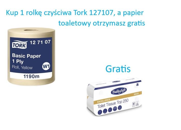 Promocja Czyściwo Tork 127107 1w, żółte +8 rolek gratis