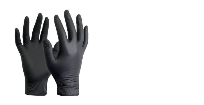 Rękawiczki Nitrylowe bezpudrowe czarne