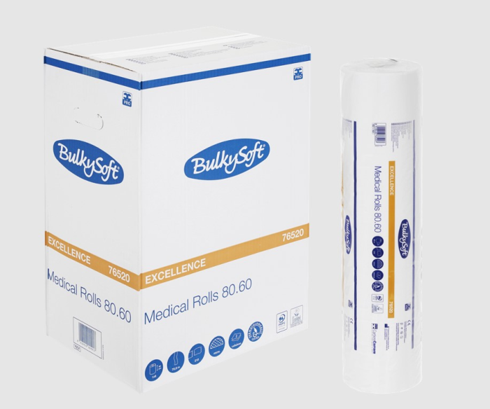 Podkład medyczny BulkySoft Premium, biały, 100% celuloza, wymiar: 60cm x 80m