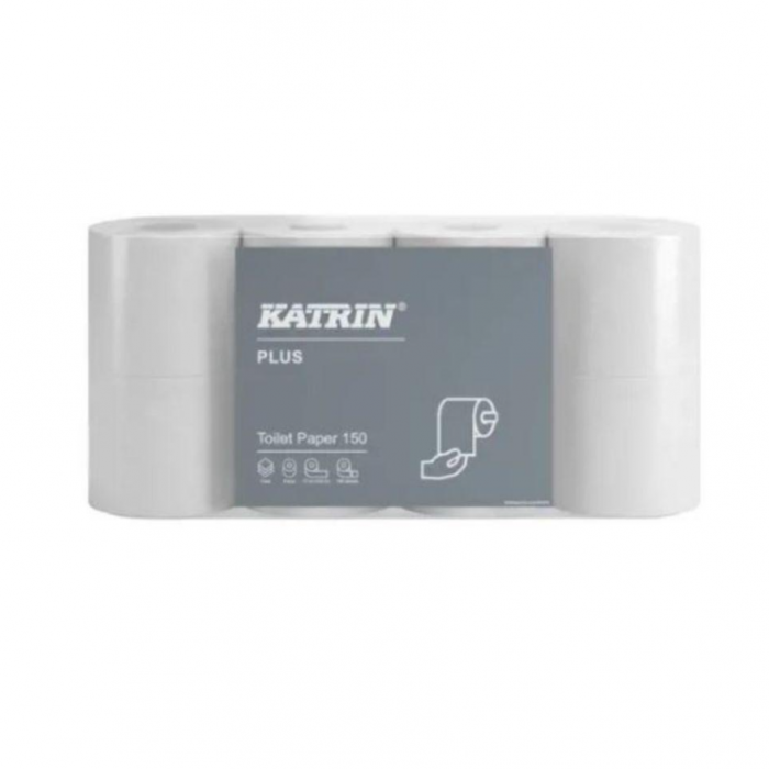 Katrin Plus Small Toilet - Papier toaletowy biały, 3-warstwy - 8 rolek