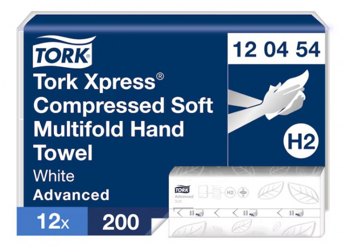 Ręcznik papierowy Tork Advanced składany 4.p, 2.w, celuloza z makulaturą, 2400 szt/op. system H2