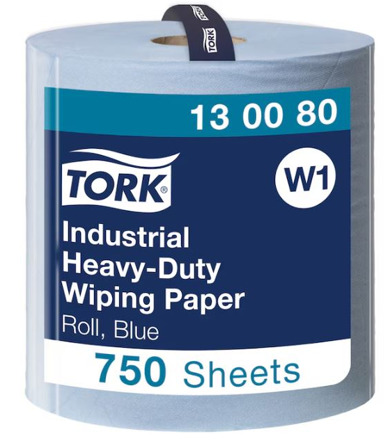 Czyściwo papierowe Tork Premium do trudnych zabrudzeń przemysłowych w dużej roli niebieskie