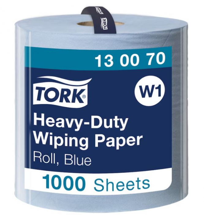 Czyściwo papierowe wielozadaniowe Tork Premium do trudnych zabrudzeń w dużej roli niebieskie